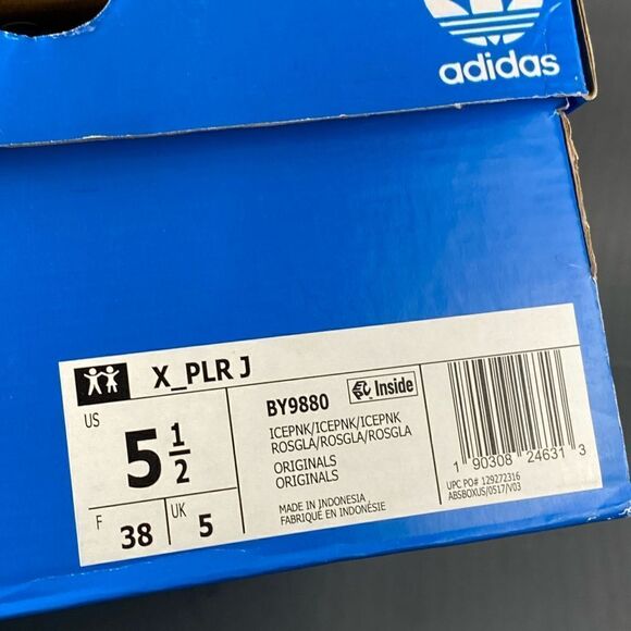 adidas X_PLR J 'Icey Pink' sneaker shoes Youths size 5.5 (Y5.5) new without box - Picture 8 of 11